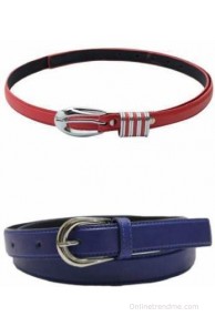 SkyWays Women Casual Red, Blue Artificial Leather Belt(Red, Blue)